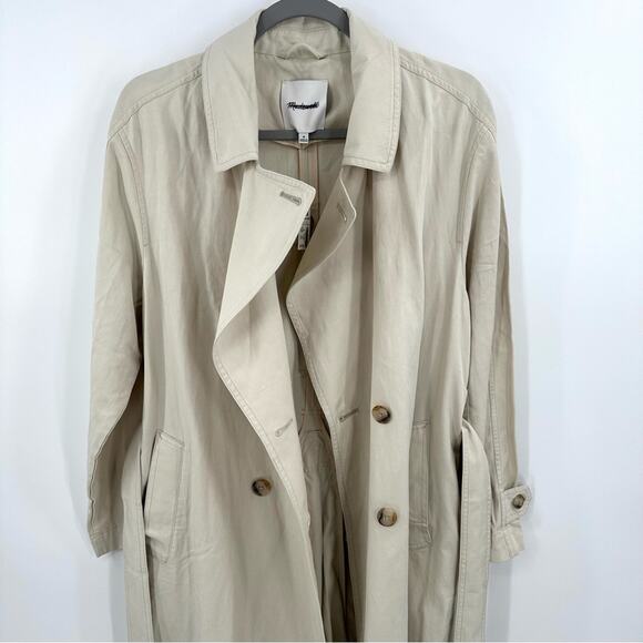 Madewell Belted Trench Coat in Drapey Twill Size M - Picture 4 of 8